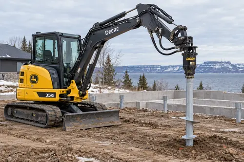 Crane truck on a job site