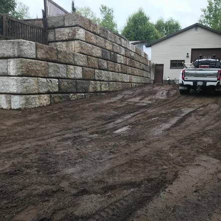 Retaining wall completed